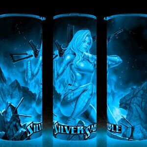 Glow in the Dark Silver Sable Comic Book Superhero Cup Mug Tumbler 20oz